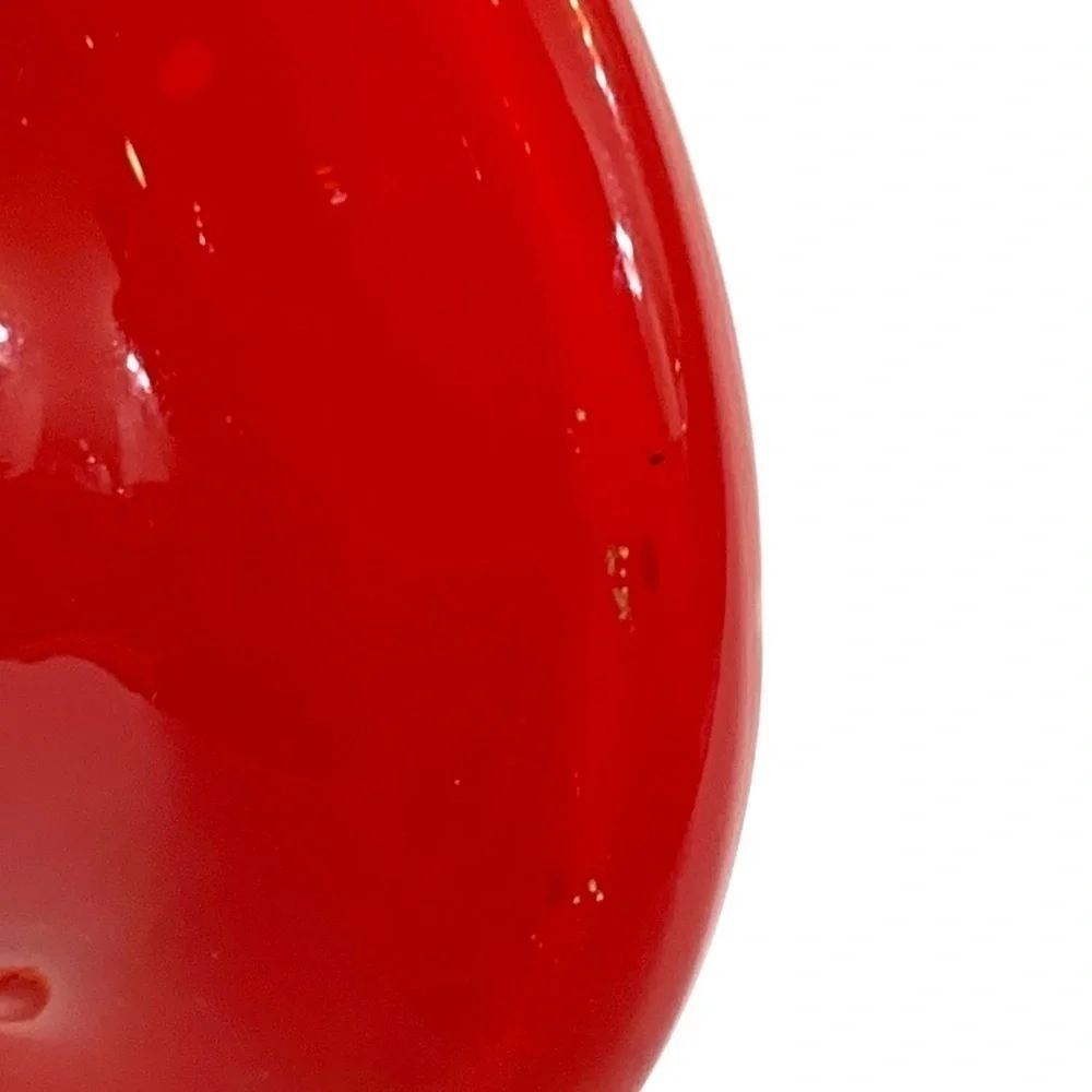Dalian Snowflake Company Art Glass Blown Red & White 8